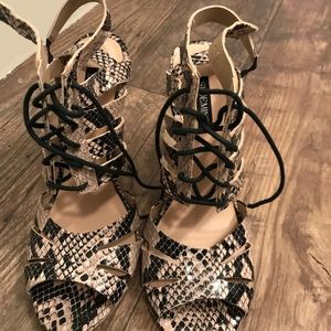Snake print heels